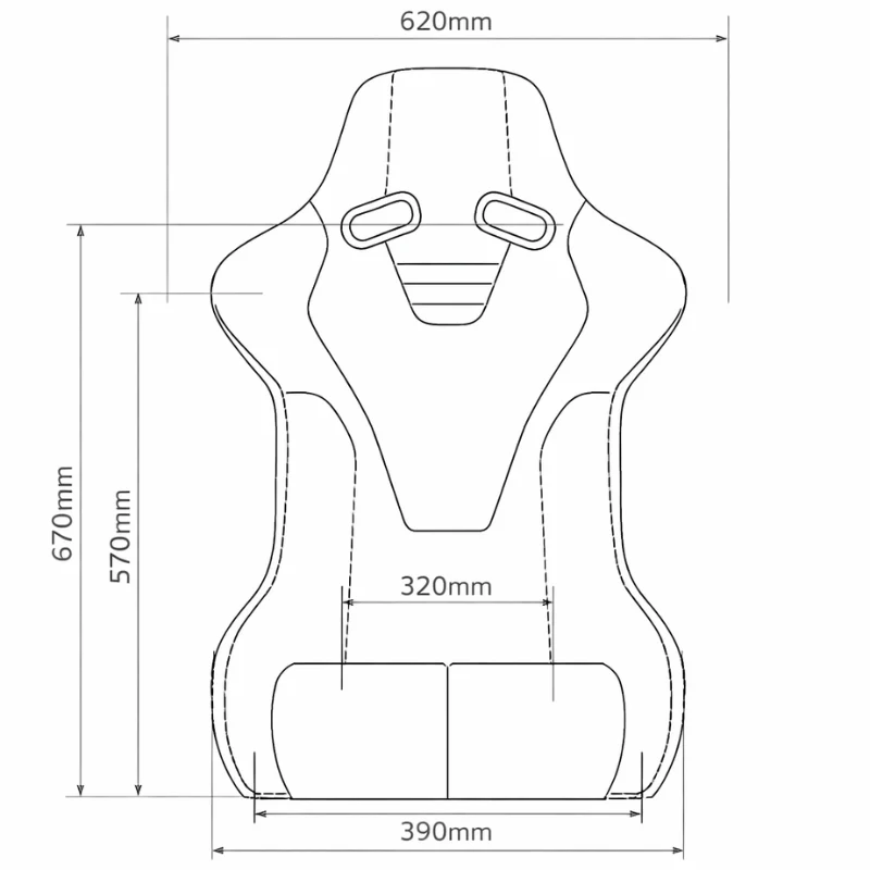 Falcon-R Composite FRP Bucket Seat - Black Cloth - Image 5