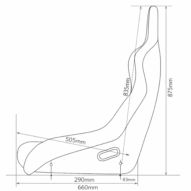 Falcon-R Composite FRP Bucket Seat - Black Cloth - Image 6