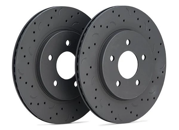Hawk Talon 2004 BMW 525i Automatic Trans. Drilled and Slotted Front Brake Rotor Set - Image 4