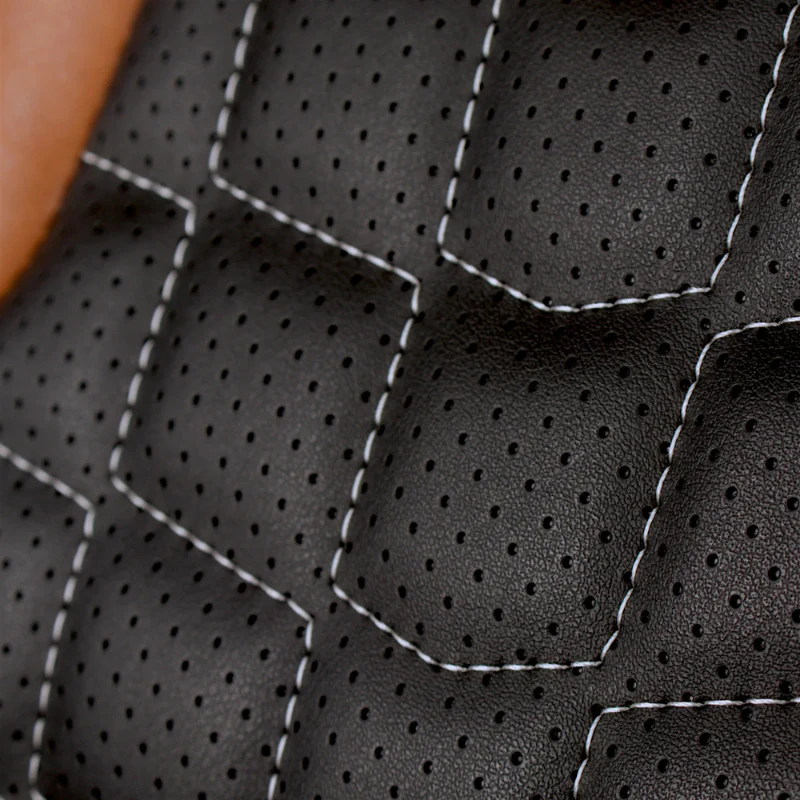 Orue-S Series Sport Seats - Cinnamon / Black Leatherette (White Stitching) - Image 5