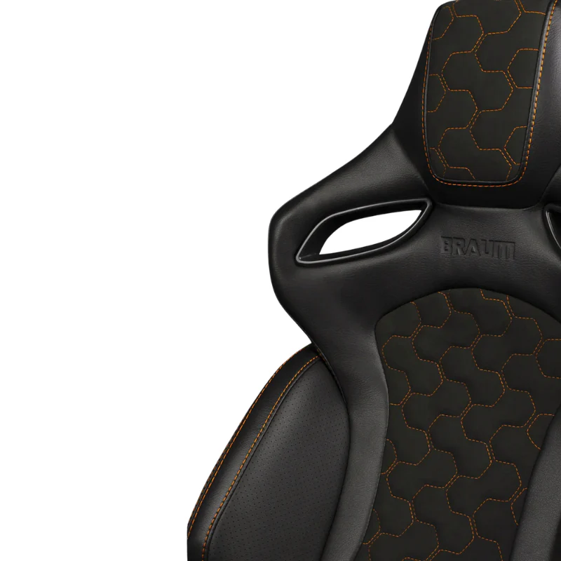 Orue-S Series Sport Seats - Black Leatherette (Honeycomb Alcantara) - Image 4