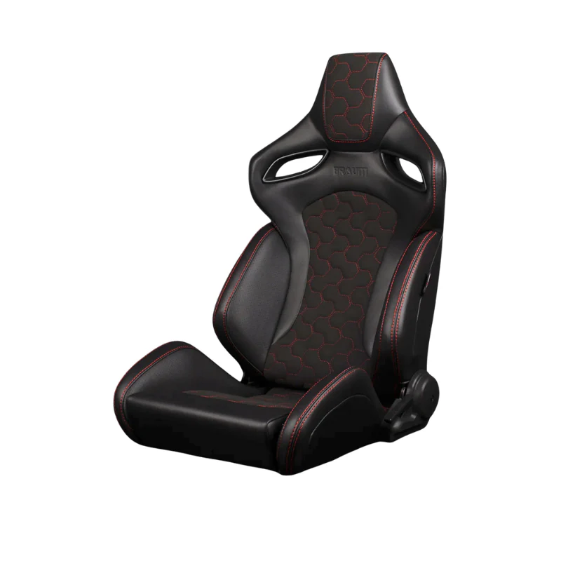 Orue-S Series Sport Seats - Black Leatherette (Honeycomb Alcantara) - Image 6