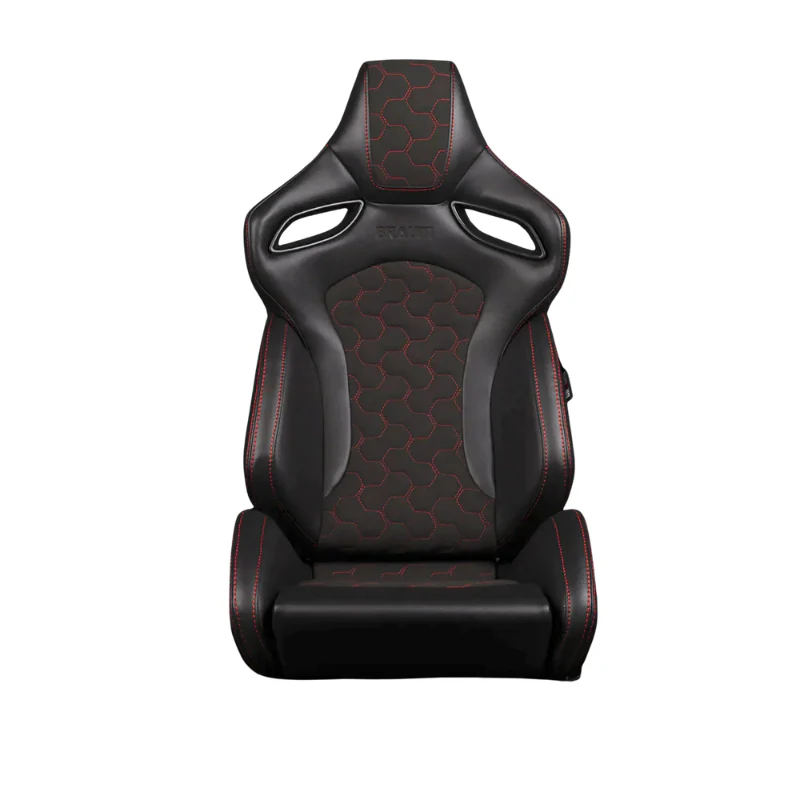 Orue-S Series Sport Seats - Black Leatherette (Honeycomb Alcantara) - Image 7