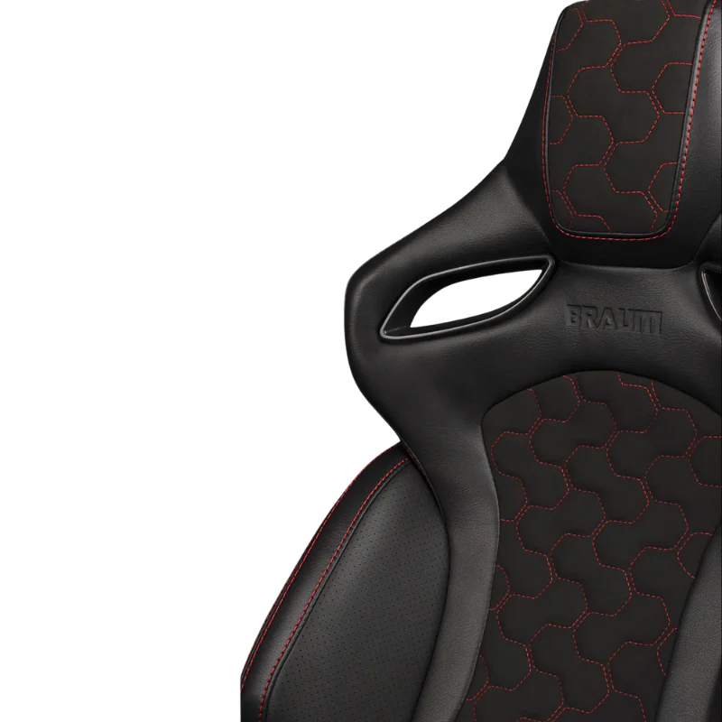 Orue-S Series Sport Seats - Black Leatherette (Honeycomb Alcantara) - Image 9