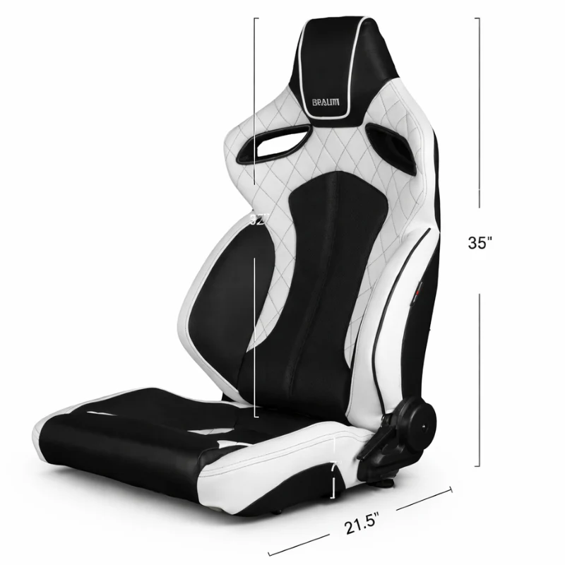 Orue Series Sport Seats - White Diamond (Black Stitching) - Image 6