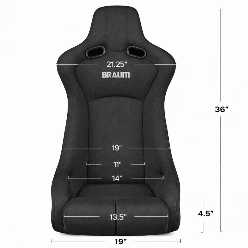 Venom-R Series Fixed Back Bucket Seat - Black Cloth / Carbon Fiber - Image 6
