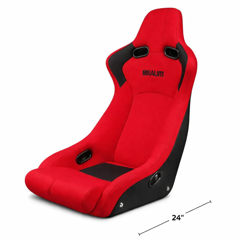 Venom-R Series Fixed Back Bucket Seat - Red Cloth / Carbon Fiber - Image 7